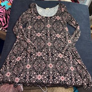 Garage Black and Pink Floral boho dress
